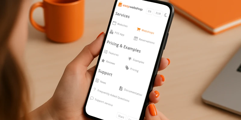 Skjermbilde av den nye mobilmenyen