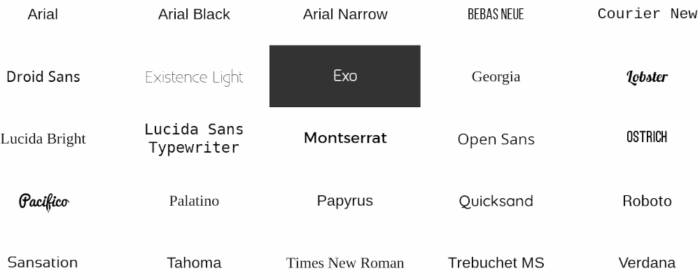 Layout fonts