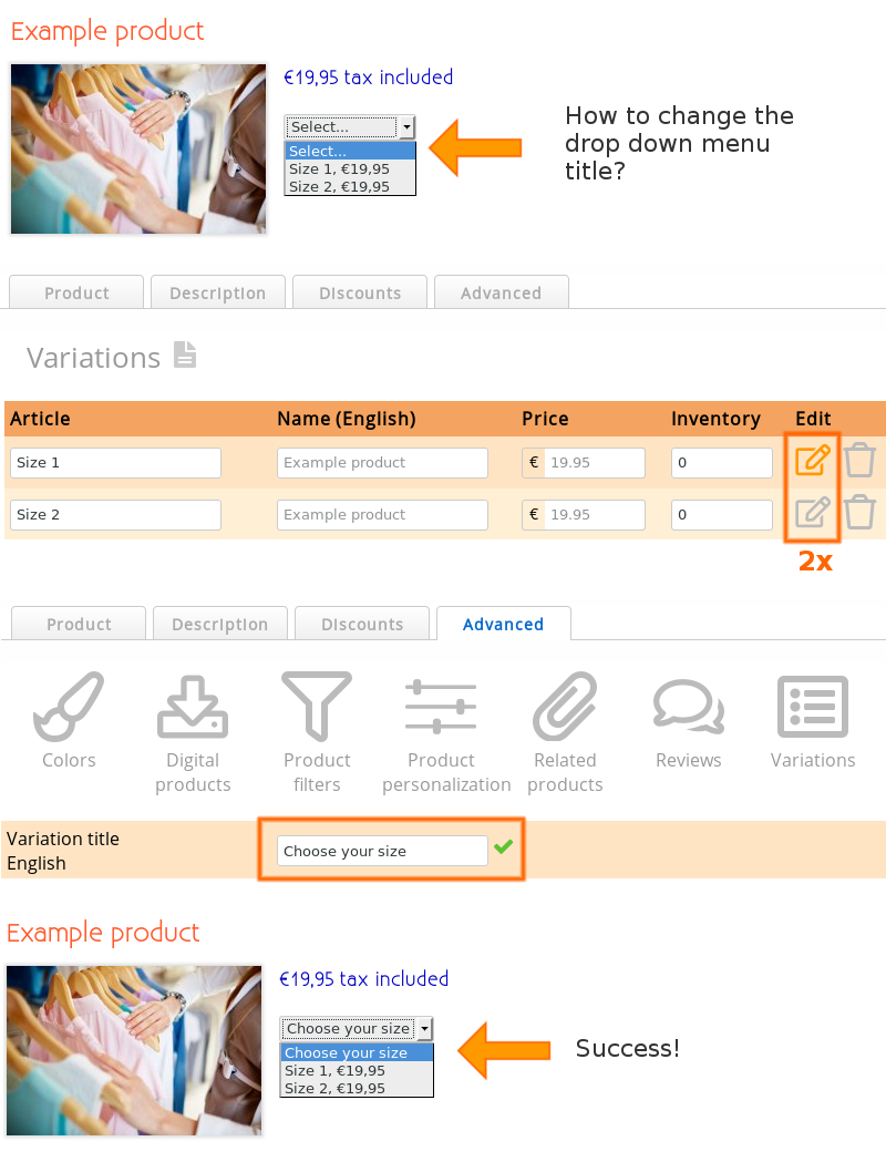 Setting variation titles